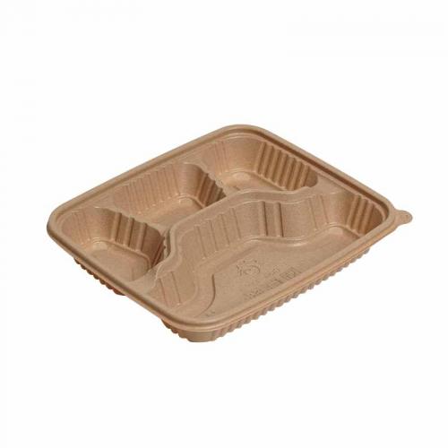disposable rice husk four campartment lunch box
